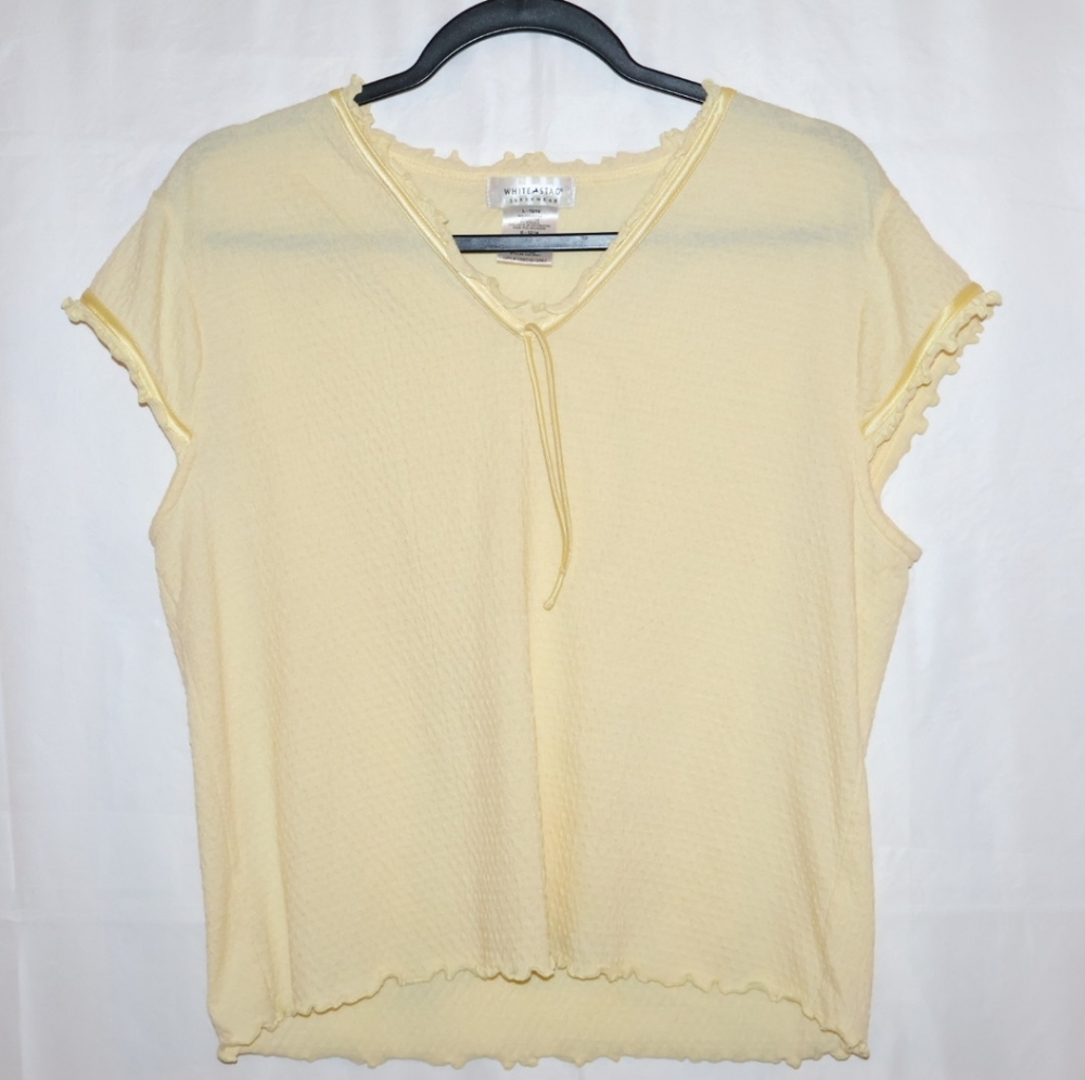 White Stag Vintage Sleepwear Yellow Pajama Set. L Top & M Bottom.